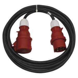 EMOS 3 fázový vonkajší predlžovací kábel 10 m / 1 zásuvka / čierny / guma / 400 V / 2,5 mm2, 1914071100