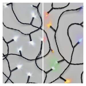 EMOS LED vianočná reťaz 2v1, 10 m, vonkajšia aj vnútorná, studená biela/multicolor, programy, 1550043002