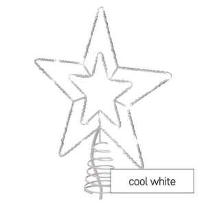 EMOS Standard LED spojov. vianoč. hviezda, 28,5 cm, vonkaj. aj vnútor., studená biela, 1550012007