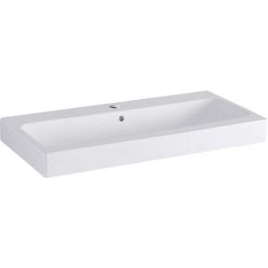 Geberit iCon - Umývadlo, 900 mm x 485 mm, biele - jednootvorové umývadlo, s KeraTect 124090600