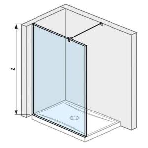 Jika Pure - Sklenená stena bočná 120 cm na sprchovú vaničku 120 cmx80 cm a 120 cm x 90 cm, s úpravou Jika Perla Glass, 1200 mm x 200 mm x 2000 mm H2674230026681