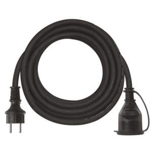 EMOS Vonkajší predlžovací kábel 5 m / 1 zásuvka / čierny / guma-neoprén / 230 V / 1,5 mm2, 1902010500
