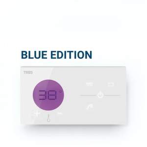 Tres Exclusive - Podomietkový  termostatický elektronický dvojcestný  regulátor Shower Technology Blue Edition 49286399