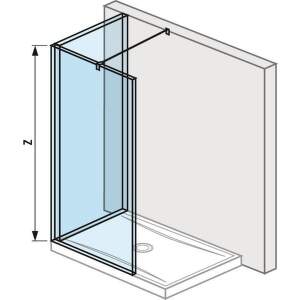Jika Pure - Sklenená stena L 120 cmx80 cm na sprchovú vaničku 120 cm x 80 cm, s úpravou Jika Perla Glass, 1200 mm x 200 mm x 2000 mm H2694210026681