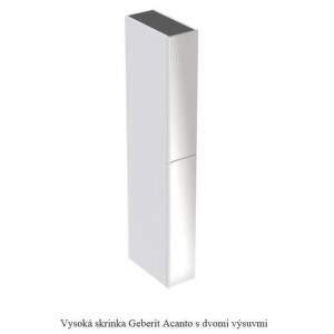 Geberit Acanto - Skrinka vysoká 1730x220 mm, dve zásuvky, lesklá biela 500.638.01.2