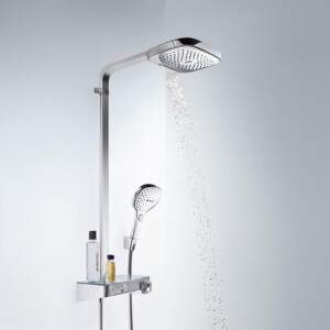 HansGrohe Raindance Select E - Sprchový set Showerpipe 300 s termostatom ShowerTablet Select, 3 prúdy, chróm 27127000