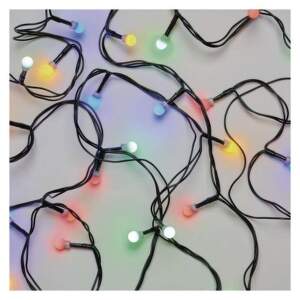 EMOS LED vianočná cherry reťaz – guličky, 20 m, vonkajšia aj vnútorná, multicolor, programy, 1550054003