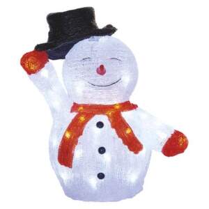 EMOS LED vianočný snehuliak s klobúkom, 36 cm, vonkajší aj vnútorný, studená biela, časovač, 1550002025