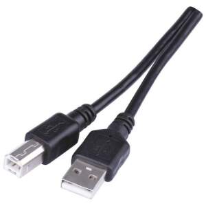 EMOS Nabíjací a dátový kábel prepájací USB-A 2.0 / USB-B 2.0, 2 m, čierny, 2333172020