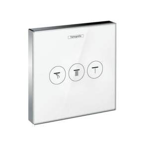 HansGrohe Shower Select - Podomietkový ventil na 3 spotrebiče, biela/chróm 15736400