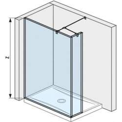 Jika Pure - Sklenená stena bočná 120 cm na sprchovú vaničku 120 cmx80 cm a 120 cm x 90 cm, s úpravou Jika Perla Glass, 1200 mm x 200 mm x 2000 mm H2674260026681