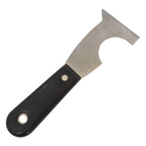 TOPTRADE Špachtľa chrómovaná nôž tvarovaný, s PVC rukoväťou, 500443