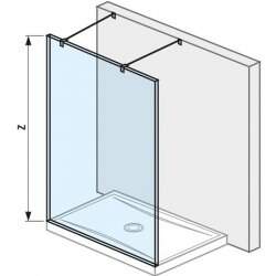 Jika Pure - Sklenená stena pevná 120 cm na sprchovú vaničku 120 cmx80 cm a 120 cmx90 cm, s úpravou Jika Perla Glass, 1200 mm x 2000 mm x 2000 mm H2674200026681