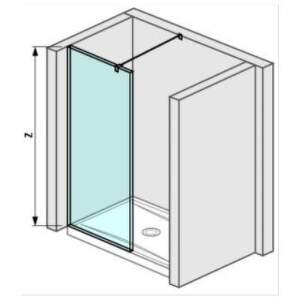 Jika Pure - Sklenená stena bočná 880 mm na sprchovú vaničku 90 cmx90 cm s úpravou Jika Perla Glass, 900 mm x 200 mm x 2000 mm H2694270026681