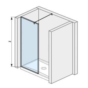 Jika Pure - Sklenená stena bočná 980 mm na sprchovú vaničku 100 cmx80 cm s úpravou Jika Perla Glass, 1000 mm x 200 mm x 2000 mm H2694280026681