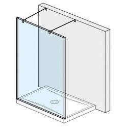 Jika Pure - Sklenená stena pevná 140 cm na sprchovú vaničku 140 cmx80 cm a 140 cmx90 cm, s úpravou Jika Perla Glass, 1400 mm x 200 mm x 2000 mm H2674220026681