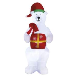 EMOS LED ľadový medveď s vianočným darčekom, nafukovací, 240 cm, vonk./vnút., studená biela, 1550002022