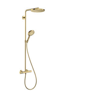 HansGrohe Raindance Select S - Sprchový set Showerpipe s termostatom, 1jet, leštený vzhľad zlata 27633990