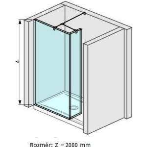 Jika Pure - Sklenená stena bočná 68 cm na sprchovú vaničku 120 cmx80 cm, 120 cmx90 cm, 130 cmx80 cm a 130 cmx90 cm s úpravou Jika Perla Glass, 700 mm x 200 mm x 2000 mm H2684210026681