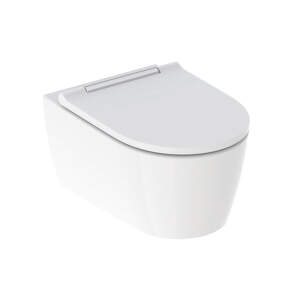 Geberit ONE - Závesné WC s doskou softclose, TurboFlush, KeraTect, biela/chróm 500.202.01.1