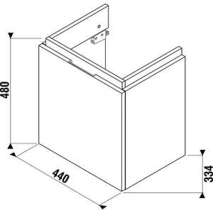 Jika Cubito - Umývadlová skrinka 440x480 mm, 1 zásuvka, biela H40J4213015001
