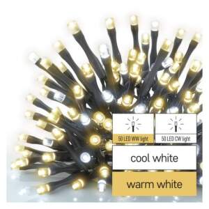 EMOS Standard LED spojovacia vianočná reťaz, 10 m, vonkajšia, teplá/studená biela, 1550013001