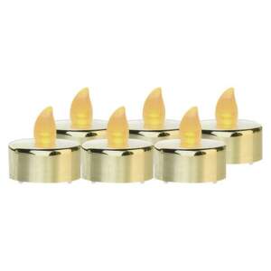 EMOS LED dekorácia – 6x čajová sviečka zlatá, 6x CR2032, vnútorná, vintage, 1550001012