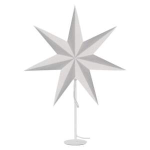 EMOS Svietnik na žiarovku E14 s papierovou hviezdou biely, 67x45 cm, vnútorný, 1550005005