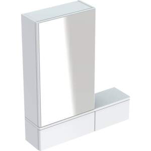 Geberit Selnova Square - Zrkadlová skrinka 850x708x176 mm, ľavá, 3 dvierka, lesklá biela 500.185.01.1