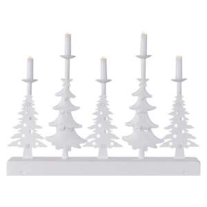 EMOS LED svietnik – vianočné stromy so sviečkami, 24 cm, 2x AA, vnútorný, teplá biela, časovač, 1550000106
