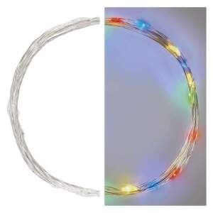 EMOS LED vianočná nano reťaz, 1,9 m, 2x AA, vnútorná, multicolor, časovač, 1550034003