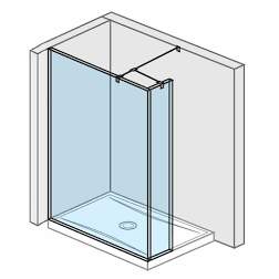 Jika Pure - Sklenená stena bočná 140 cm na sprchovú vaničku 140 cmx80 cm a 140 cmx90 cm, s úpravou Jika Perla Glass, 1400 mm x 200 mm x 2000 mm H2674280026681