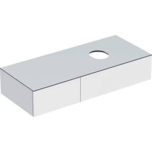 Geberit VariForm - Umývadlová skrinka, 1200x510x235 mm, 2 zásuvky a zápachová uzávierka, lesklá biela/matná biela 501.171.00.1