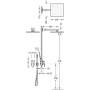 Tres Seleccion - Podomietkový jednopákový sprchový set CUADRO s uzáverom a reguláciou prietoku  106980