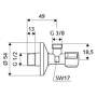SCHELL Comfort Rohový regulačný ventil s filtrom chróm 054280699