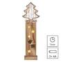 EMOS LED vianočný strom drevený, 48 cm, 2x AA, vnútorný, teplá biela, časovač, 1550000026