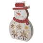 EMOS LED vianočný snehuliak drevený, 30 cm, 2x AAA, vnútorný, teplá biela, časovač, 1550000035
