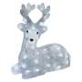 EMOS LED vianočný jelenček, 27 cm, vonkajší aj vnútorný, studená biela, časovač, 1550002009