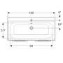 Geberit Selnova Square - Umývadlová skrinka 635x988x480 mm, s umývadlom, 2 dvierka, lesklá biela 501.260.00.1