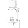 Tres Exclusive - Podomietkový  termostatický sprchový  set  BLOCK SYSTEM s uzáverom a reguláciou prietoku (2-cestná) 20735205