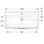 Geberit Selnova Square - Umývadlová skrinka 635x988x480 mm, s umývadlom, 2 zásuvky, lesklá biela 501.244.00.1