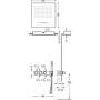 Tres Exclusive - Podomietkový termostatický sprchovací set BLOCK SYSTEM s uzáverom a reguláciou prietoku (3-cestná) 20725303AC