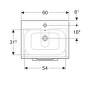 Geberit Selnova Square - Umývadlová skrinka 635x588x480 mm, s umývadlom, 2 zásuvky, lávová mat 501.237.00.1