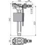 Alcadrain - Napúšťací ventil bočný pre keramické nádržky A150-3/8"