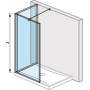 Jika Pure - Sklenená stena L 130 cmx80 cm na sprchovú vaničku 130 cmx80 cm, s úpravou Jika Perla Glass, 1300 mm x 200 mm x 2000 mm H2694230026681