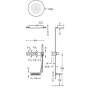 Tres Exclusive - Podomietkový termostatický vaňový set BLOCK SYSTEM s uzáverom a reguláciou prietoku (3-cestná) 20735306