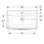 Geberit Selnova Square - Umývadlová skrinka 635x788x480 mm, s umývadlom, 2 zásuvky, lesklá biela 501.240.00.1
