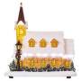 EMOS LED zasnežený vianočný kostol, 26 cm, 3× AA, vnút., teplá biela, 1550000071