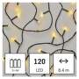 EMOS LED vianočná reťaz, 8,4 m, 3x AA, vonkajšia aj vnútorná, teplá biela, časovač, 1550040008