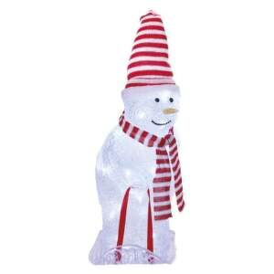 EMOS LED vianoč. snehuliak s čiapkou a šálom, 46 cm, vonkaj. aj vnútor., studená biela, časovač, 1550002026